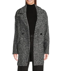 Sanctuary Wool Double Button Novelty Notch Collar Double Breasted Coat