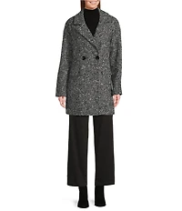 Sanctuary Wool Double Button Novelty Notch Collar Double Breasted Coat