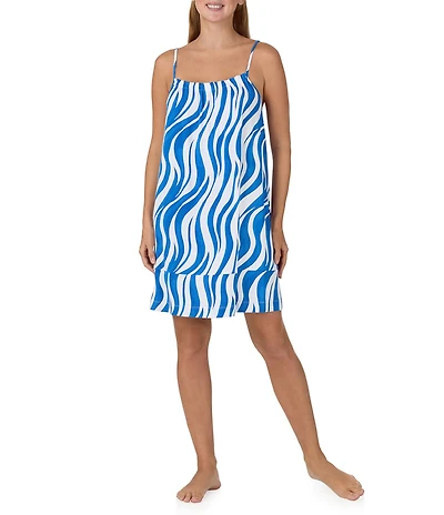 Sanctuary Zebra Print Sleeveless Square Neck Woven Chemise
