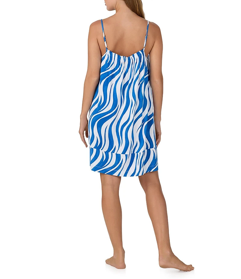 Sanctuary Zebra Print Sleeveless Square Neck Woven Chemise