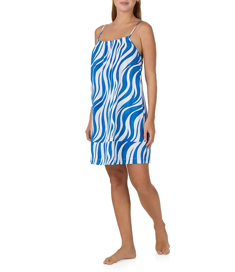 Sanctuary Zebra Print Sleeveless Square Neck Woven Chemise
