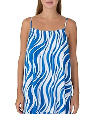 Sanctuary Zebra Print Sleeveless Square Neck Woven Chemise
