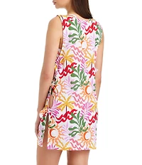 Sanctuary Zodiac Beach Scoop Neck Side Tie A-Line Swim Cover-Up Dress