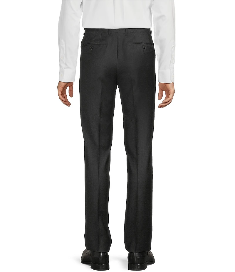 Santorelli Super 130's Bi-Stretch Wool Flat Front Solid Dress Pants