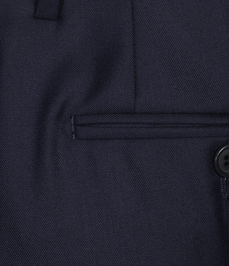Santorelli Super 130's Bi-Stretch Wool Flat Front Solid Dress Pants