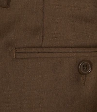 Santorelli Super 130's Bi-Stretch Wool Flat Front Solid Dress Pants