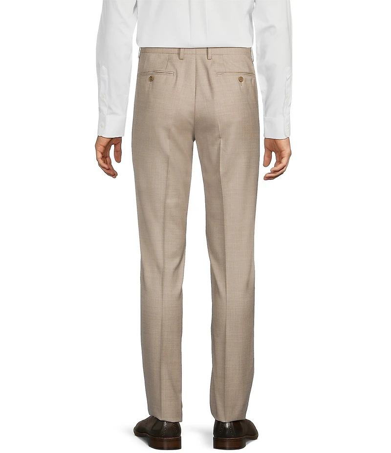 Santorelli Super 130's Bi-Stretch Wool Flat Front Solid Dress Pants