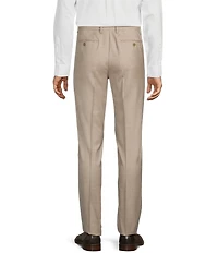 Santorelli Super 130's Bi-Stretch Wool Flat Front Solid Dress Pants