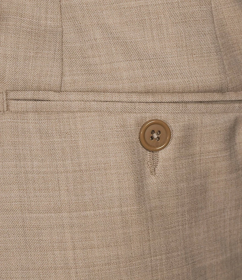 Santorelli Super 130's Bi-Stretch Wool Flat Front Solid Dress Pants
