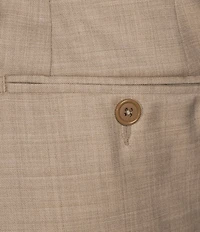 Santorelli Super 130's Bi-Stretch Wool Flat Front Solid Dress Pants