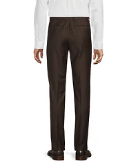 Santorelli Super 130's Bi-Stretch Wool Flat Front Solid Dress Pants