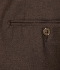 Santorelli Super 130's Bi-Stretch Wool Flat Front Solid Dress Pants