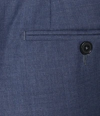 Santorelli Super 130's Bi-Stretch Wool Flat Front Solid Dress Pants