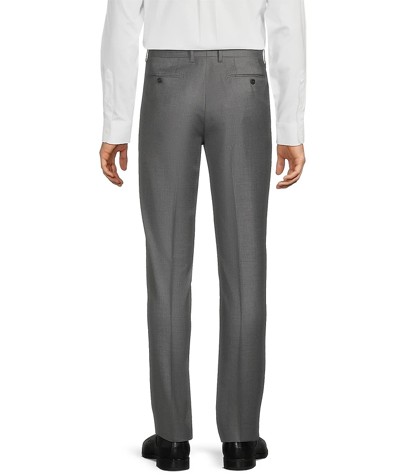 Santorelli Super 130's Bi-Stretch Wool Flat Front Solid Dress Pants