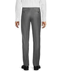 Santorelli Super 130's Bi-Stretch Wool Flat Front Solid Dress Pants