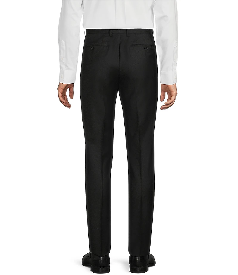 Santorelli Super 130's Bi-Stretch Wool Flat Front Solid Dress Pants