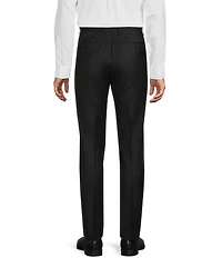 Santorelli Super 130's Bi-Stretch Wool Flat Front Solid Dress Pants