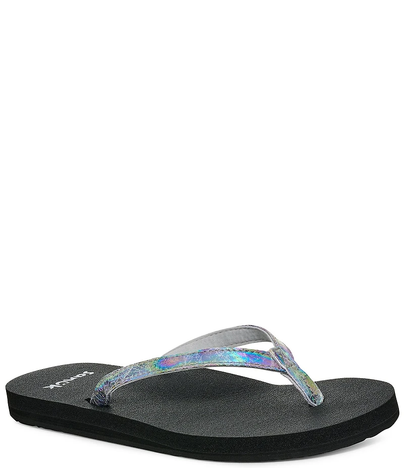Sanuk Women's Yoga Joy II Metallic Iridescent Flip Flops