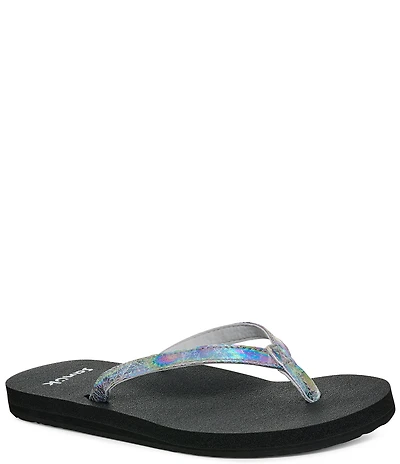 Sanuk Women's Yoga Joy II Metallic Iridescent Flip Flops