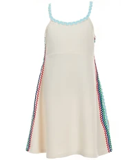 Sara Sara Big Girls Sleeveless Rainbow-Ric-Rac-Trim Shift Dress