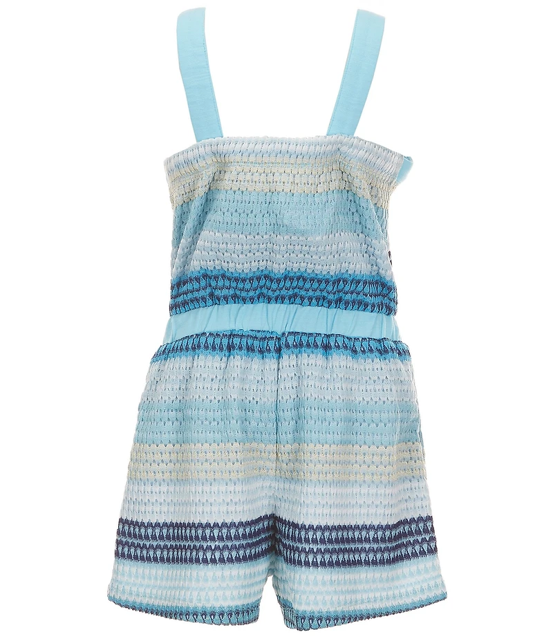 Hannah Banana Big Girls Sleeveless Variegated-Stripe Romper
