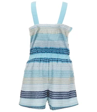 Hannah Banana Big Girls Sleeveless Variegated-Stripe Romper