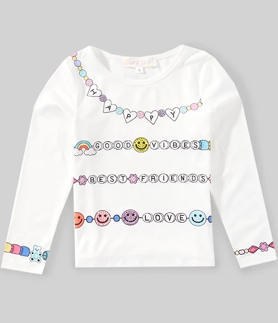 Sara Sara Little Girls Long Sleeve Bracelet Graphic T-Shirt