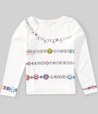 Sara Sara Little Girls Long Sleeve Bracelet Graphic T-Shirt