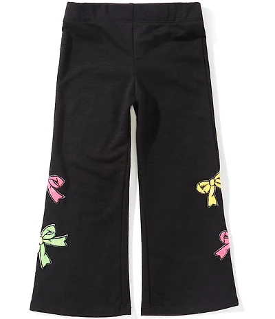Sara Sara Little Girls Sequin Embellished Bow Flared Leg Pants