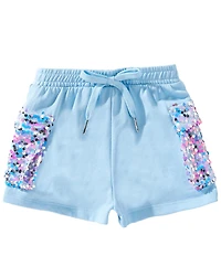 Sara Sara Little Girls Sequin Embellished Pocketed Shorts