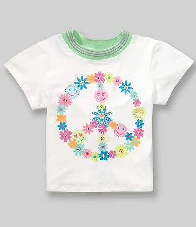 Sara Sara Little Girls Short-Sleeve Peace Sign T-Shirt