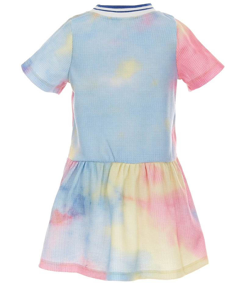 Sara Sara Little Girls Short Sleeve Tie-Dye Dinosaur Dress