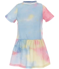 Sara Sara Little Girls Short Sleeve Tie-Dye Dinosaur Dress