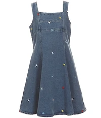 Sara Sara Little Girls Sleeveless Embroidered Denim Dress
