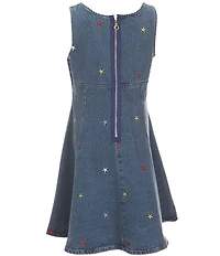 Sara Sara Little Girls Sleeveless Embroidered Denim Dress