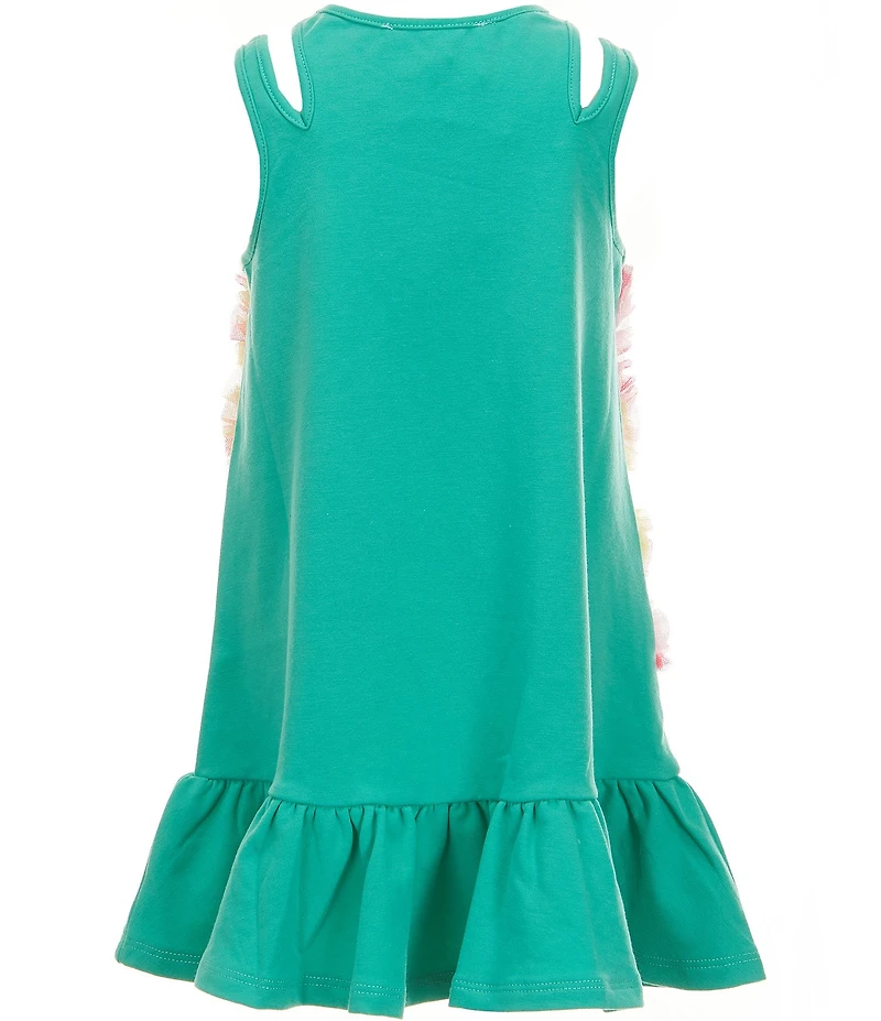 Sara Sara Little Girls Sleeveless Flower-Appliqued Dress