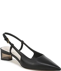Sarto by Franco Sarto Amelie Leather Slingback Clear Heel Pumps