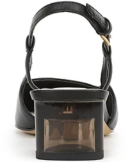 Sarto by Franco Sarto Amelie Leather Slingback Clear Heel Pumps