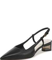 Sarto by Franco Sarto Amelie Leather Slingback Clear Heel Pumps