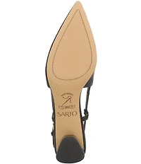 Sarto by Franco Sarto Amelie Leather Slingback Clear Heel Pumps