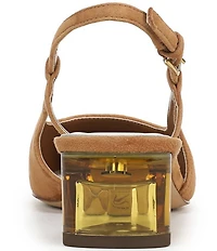 Sarto by Franco Sarto Amelie Suede Slingback Clear Heel Pumps