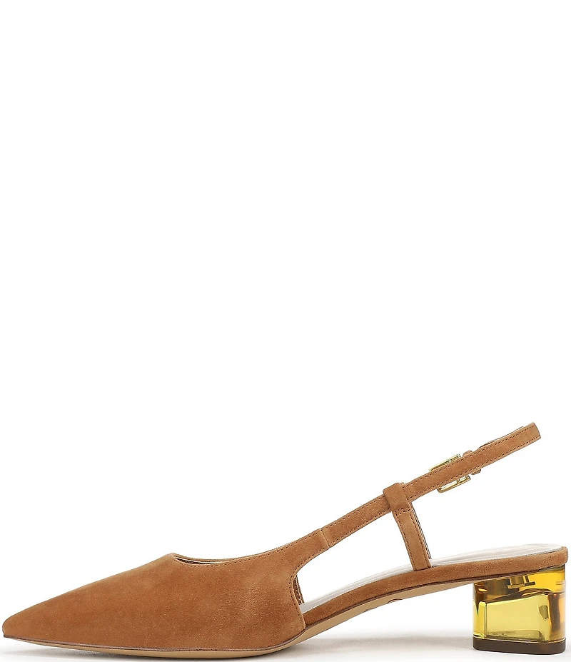 Sarto by Franco Sarto Amelie Suede Slingback Clear Heel Pumps