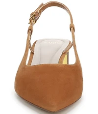 Sarto by Franco Sarto Amelie Suede Slingback Clear Heel Pumps
