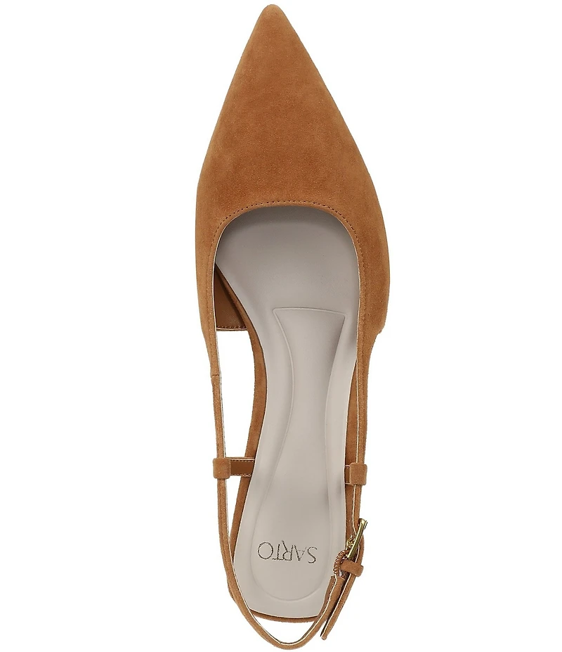 Sarto by Franco Sarto Amelie Suede Slingback Clear Heel Pumps