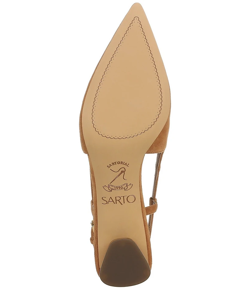 Sarto by Franco Sarto Amelie Suede Slingback Clear Heel Pumps