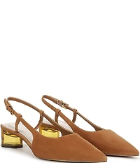 Sarto by Franco Sarto Amelie Suede Slingback Clear Heel Pumps