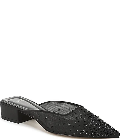 Sarto by Franco Sarto Bennet 5 Rhinestone Embellished Mesh Dress Mules