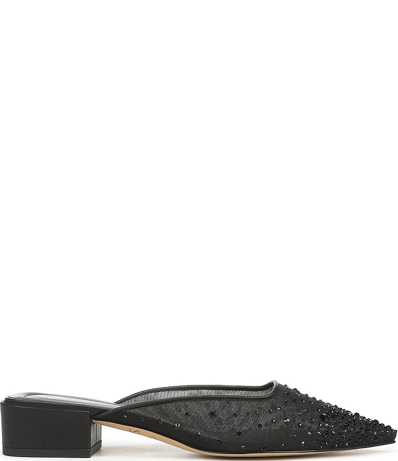 Sarto by Franco Sarto Bennet 5 Rhinestone Embellished Mesh Dress Mules