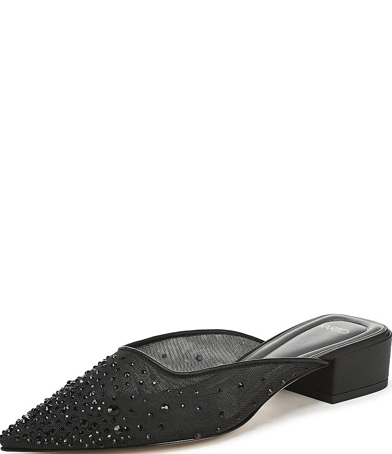 Sarto by Franco Sarto Bennet 5 Rhinestone Embellished Mesh Dress Mules