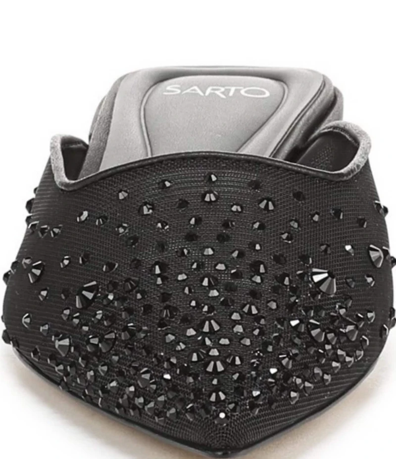 Sarto by Franco Sarto Bennet 5 Rhinestone Embellished Mesh Dress Mules